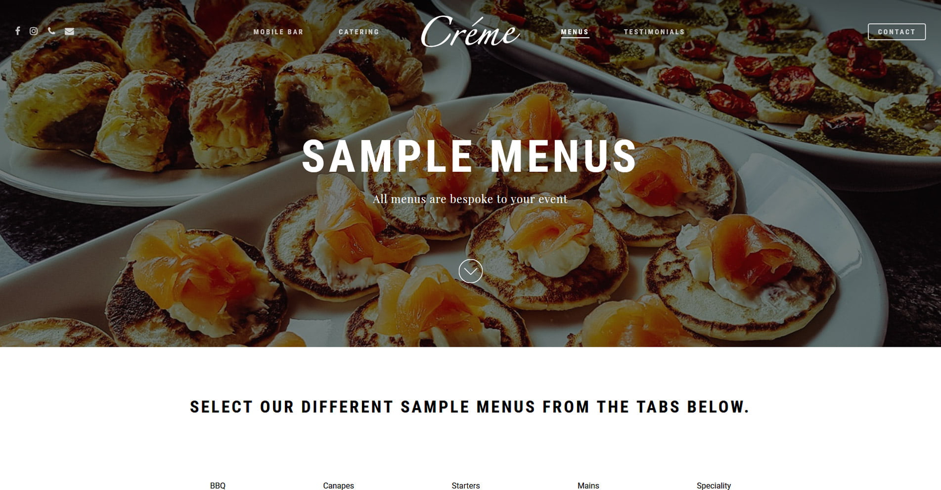Creme Catering | Designed by HOWiE